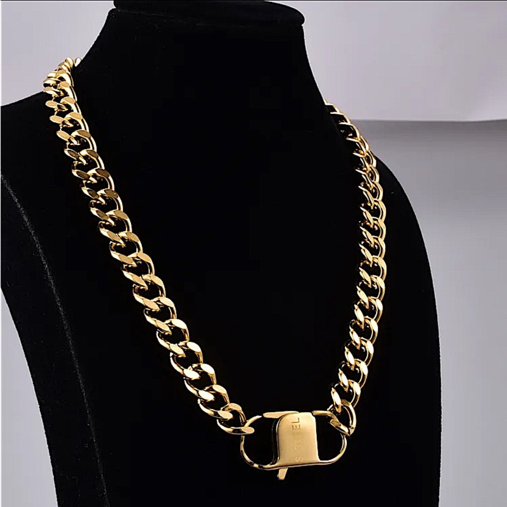 Chain Link Gold Plated Cuban Choker - Picture 4 of 10